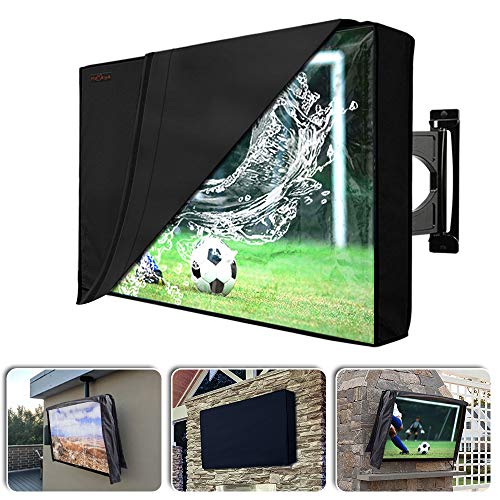Outdoor TV Cover with Scratch Resistant Liner, Outside Waterproof Weatherproof Dust Resistant Television LED Screen Protector
