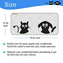 將圖片載入圖庫檢視器 KANCOKIT Windshield Sun Shade, Auto Car Sunshade Cartoon Front Windshield Cover with Cat Dog Design
