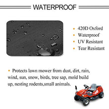 將圖片載入圖庫檢視器 Lawn Mower Cover 420D, Waterproof Riding Mower Cover UV Protection Tractor Covers Fits Decks up to 54 Inches

