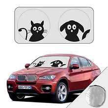 將圖片載入圖庫檢視器 KANCOKIT Windshield Sun Shade, Auto Car Sunshade Cartoon Front Windshield Cover with Cat Dog Design
