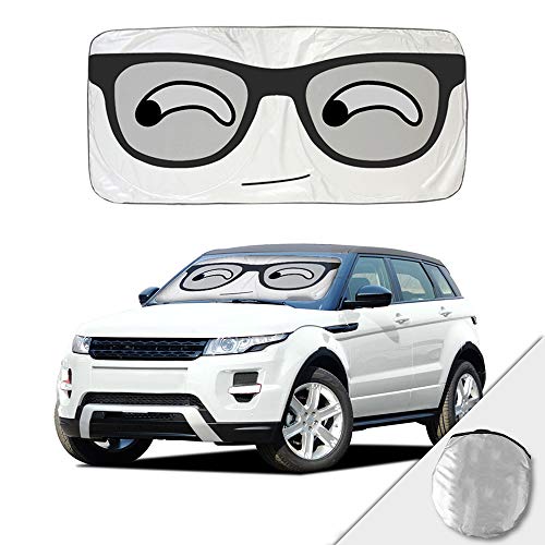 KANCOKIT Car Sun Shade Windshield Sunshade Cover, Cute Cartoon Eyes Sunshades UV Protector
