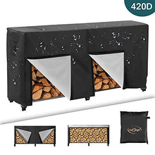 將圖片載入圖庫檢視器 Firewood Log Rack Cover, Waterproof Outdoor Dry Wood Storage Holder All-Weather Protection Tarp
