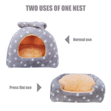 將圖片載入圖庫檢視器 HOMEYA Small Animal Pet Bed, Sleeping House Habitat Nest for Guinea Pig Hamster Hedgehog Rat Chinchilla Hideout Bedding Snuggle Sack Cuddle Cup Cage Accessories with Removable Washable Mat- XL(Grey)

