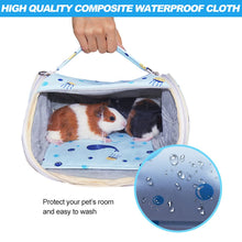 將圖片載入圖庫檢視器 Pet Carrier Bag,HOMEYA Small Animal Guinea Pig Hamster Portable Breathable Outgoing Sling Carrier Bag for Hedgehog Chinchilla Rats Sugar Glider with Shoulder Strap for Outdoor,Travel,Hiking (Ocean)
