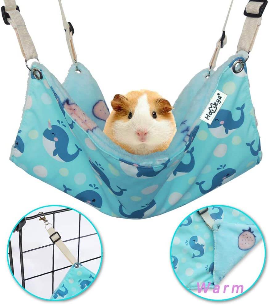 HOMEYA Pet Small Animal Hanging Hammock, Hammock Bed Swinging Toy for Ferret Guinea-Pig Hamster Rat Mice Chinchilla Hideout Winter