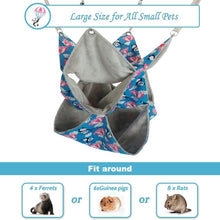 將圖片載入圖庫檢視器 HOMEYA Pet Small Animal Hanging Hammock, 3 Layer Hammock Bed Swinging Toy for Ferret Guinea-Pig Hamster Rat Chinchilla Nap Sack Hideout Winter
