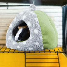 將圖片載入圖庫檢視器 HOMEYA Guinea Pig Bed, Hamster Hideout Small Animal Cage Accessories Supplies, Semi-enclosed Winter Christmas Large Pumpkin Nest with Removable Mat for Rat Hedgehog Sugar Glider and Chinchilla-Green

