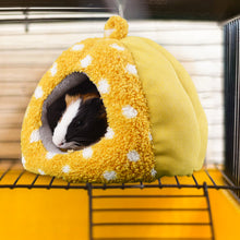 將圖片載入圖庫檢視器 HOMEYA Guinea Pig Bed, Hamster Hideout Small Animal Cage Accessories Supplies, Semi-enclosed Winter Christmas Large Pumpkin Nest with Removable Mat for Rat Hedgehog Sugar Glider and Chinchilla-Yellow
