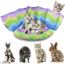 將圖片載入圖庫檢視器 HOMEYA Cat Dog Tunnel Bed with Mat, Collapsible 3 Way Cat Tube Condo Play Toy with Peek Hole Fun Ball Indoor Outdoor Interactive Hideout Exercising House Toys for Pet Kittens Kitty
