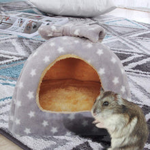 將圖片載入圖庫檢視器 HOMEYA Small Animal Pet Bed, Sleeping House Habitat Nest for Guinea Pig Hamster Hedgehog Rat Chinchilla Hideout Bedding Snuggle Sack Cuddle Cup Cage Accessories with Removable Washable Mat- XL(Grey)
