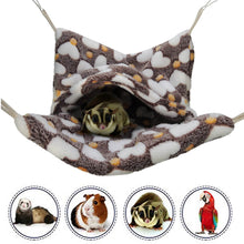 將圖片載入圖庫檢視器 Pet Small Animal Hanging Hammock, HOMEYA Snuggle Hideout Nap Sack Bag for Ferret Guinea-Pig Sugar Glider Hamster Rat Chinchilla Sleep Toy Pet -Brown
