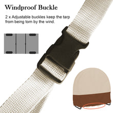 將圖片載入圖庫檢視器 Firewood Log Hoop Cover | Log Ring Rack Cover | Beige 420D Oxford Waterproof Wood Storage Holder Cover with Zipper &amp; Adjustable Buckle
