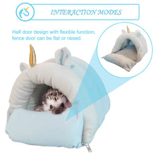 將圖片載入圖庫檢視器 Small Animal Pet Bed,HOMEYA Guinea Pig Hideout Hanging Bedding for Hamster Chinchilla Rat Hedgehog Bunny Snuggle House with 4 Hook Pets Gifts-Blue
