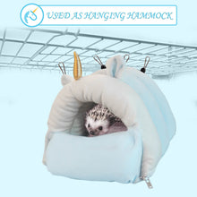 將圖片載入圖庫檢視器 Small Animal Pet Bed,HOMEYA Guinea Pig Hideout Hanging Bedding for Hamster Chinchilla Rat Hedgehog Bunny Snuggle House with 4 Hook Pets Gifts-Blue
